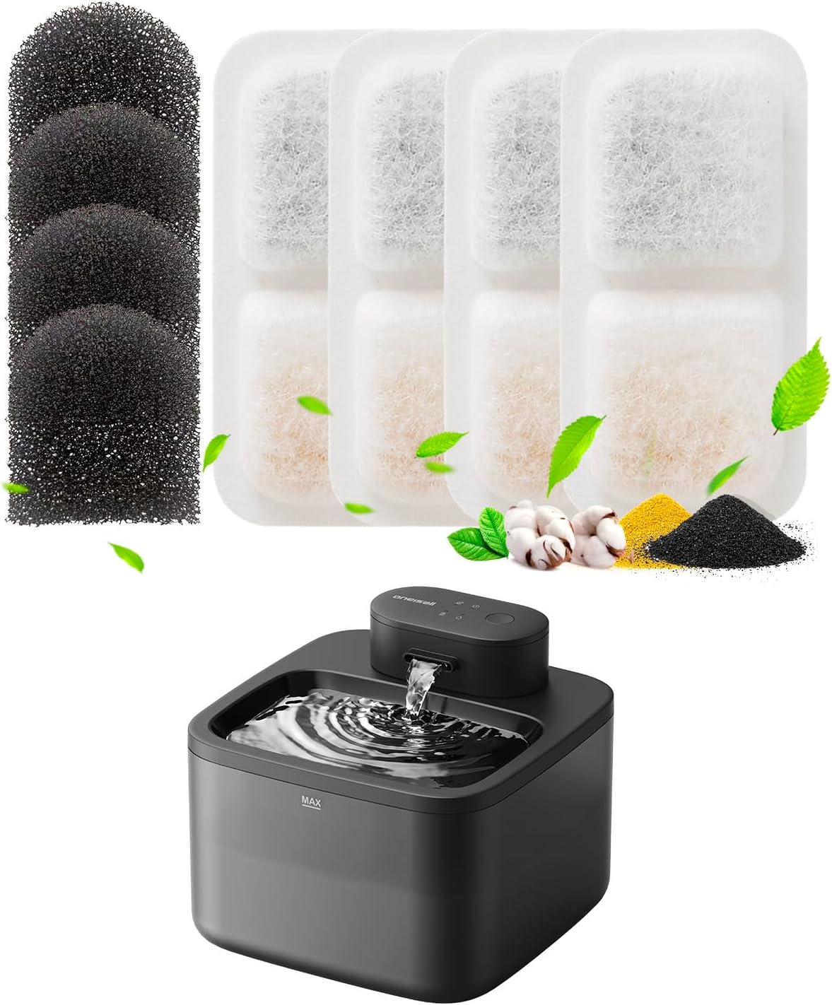 oneisall 4 filtros y esponjas de repuesto para fuente de agua para...