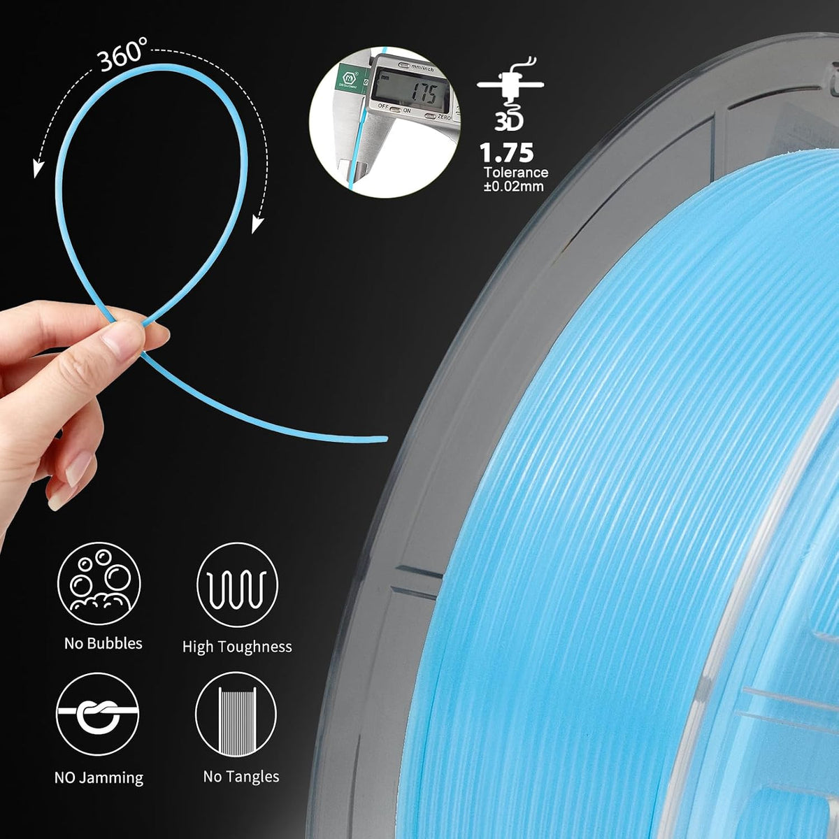 iSANMATE Paquete de filamento PETG para impresora 3D, filamento PET...