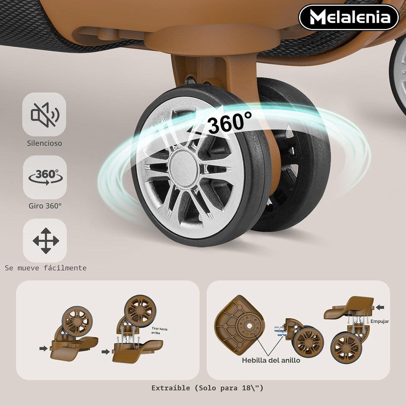 Juego de maletas Joyway Melalenia de 7 piezas, juego de maletas con...