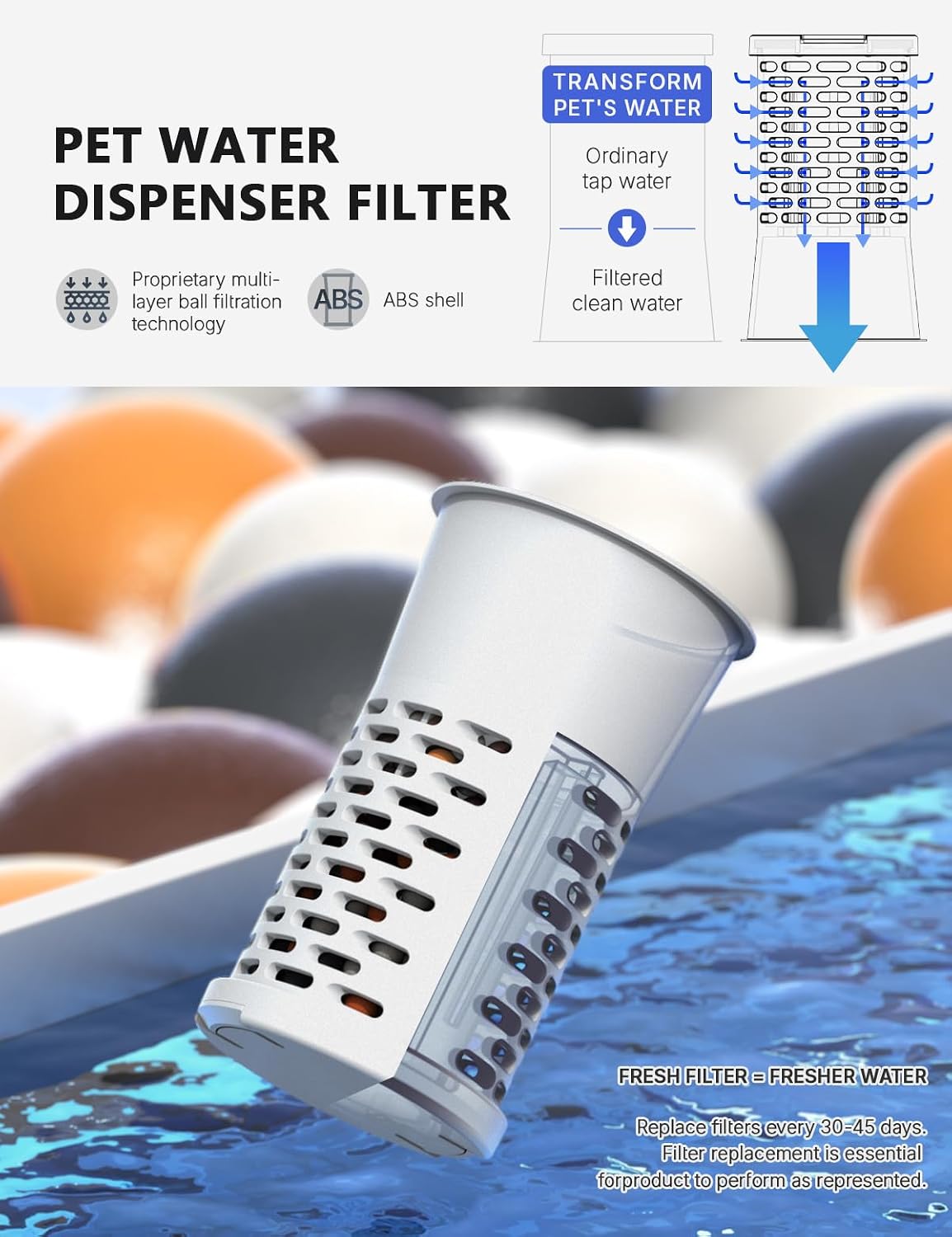 CZPET Dispensador automático de agua para perros y gatos con filtro...