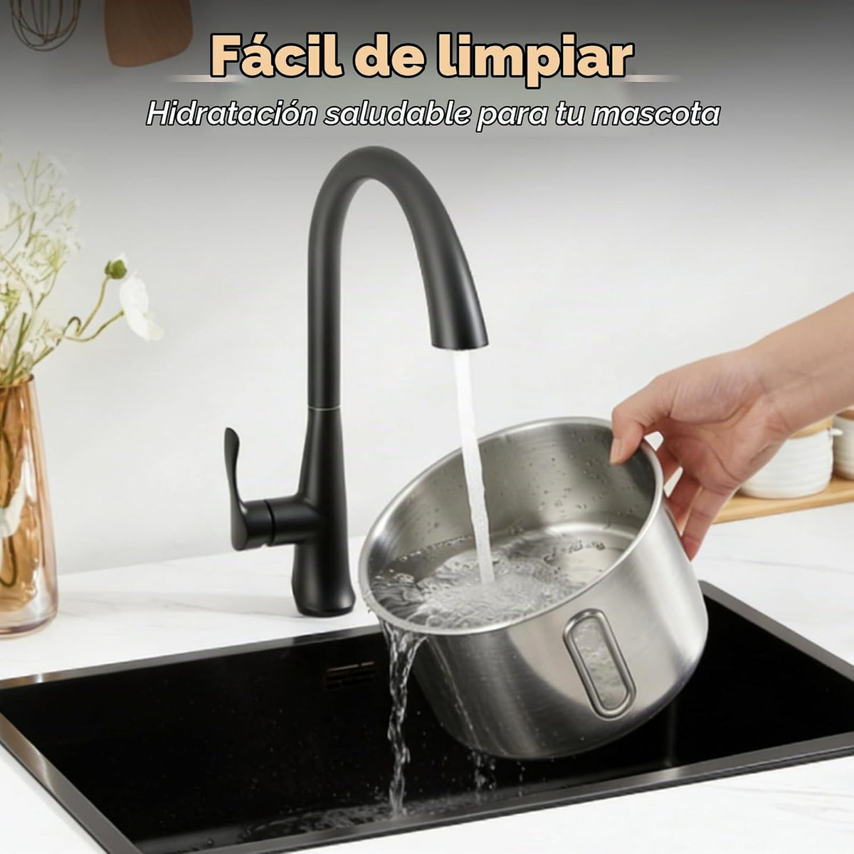 Fuente de agua de acero inoxidable para gatos, dispensador automáti...