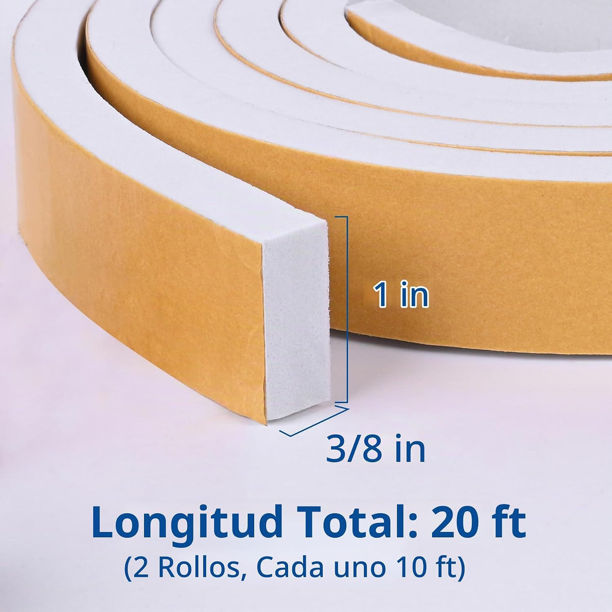 Cinta de Espuma Autoadhesiva para Burletes 1 pulgada x 3\/8 pulgada...
