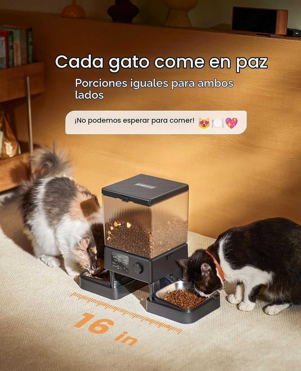 oneisall Comedero automático para gatos para 2 gatos, 20 tazas\/5 L...