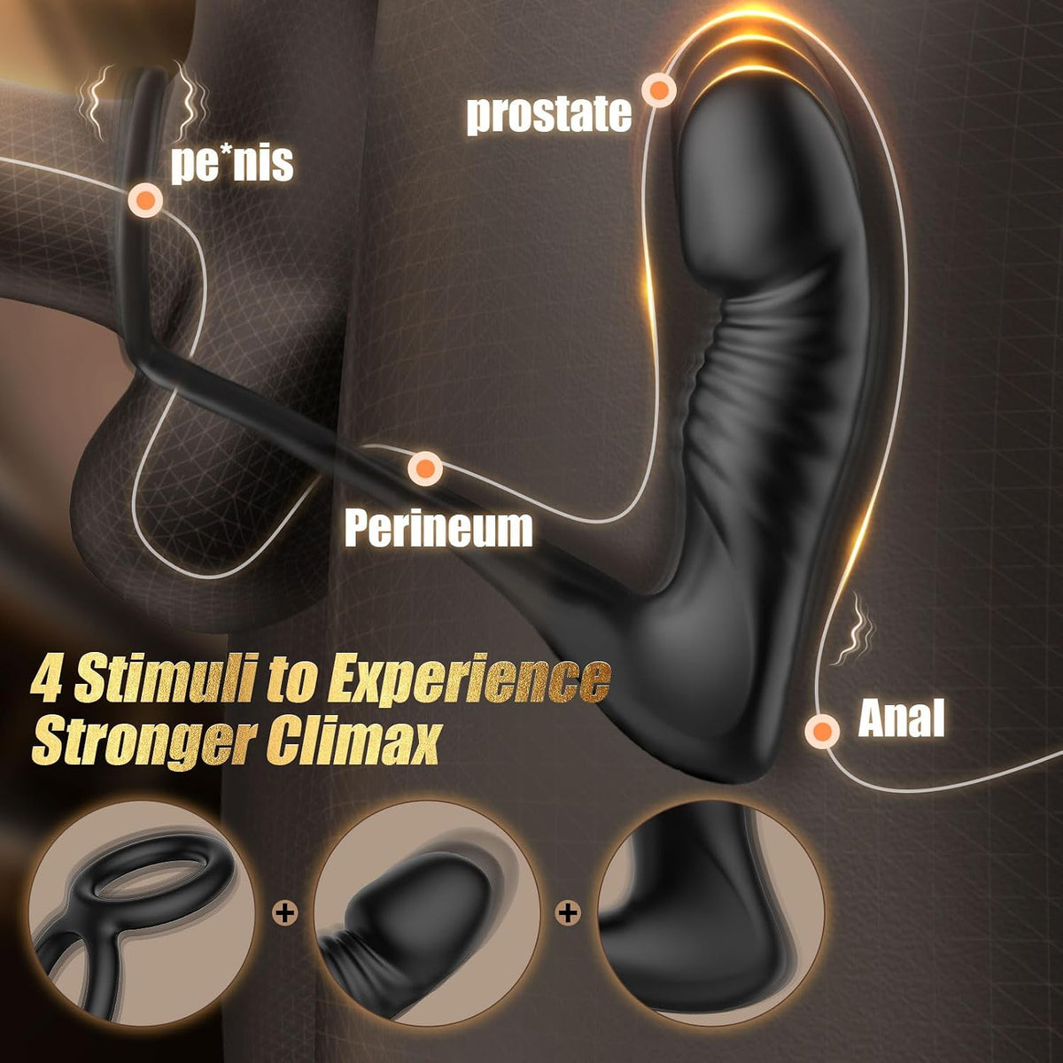 BEISAR - Vibrador de cuentas anales, juguete sexual masculino para...