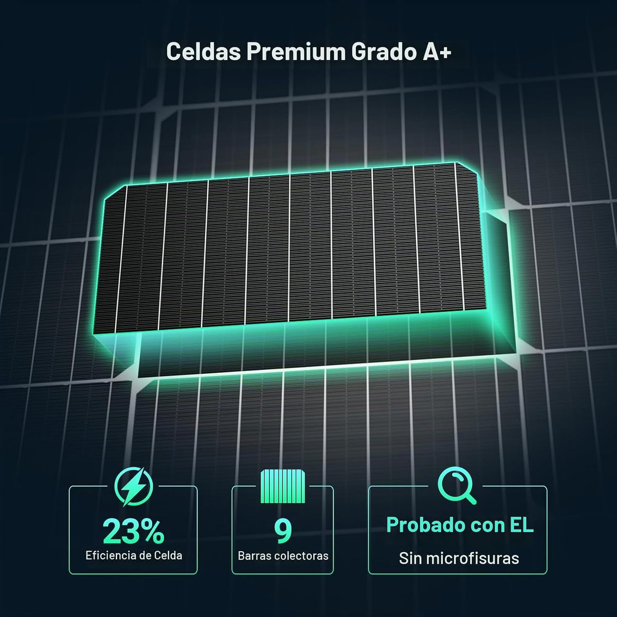 Panel solar HQST 100W 12V, 9BB, 23% de alta eficiencia, celdas de...