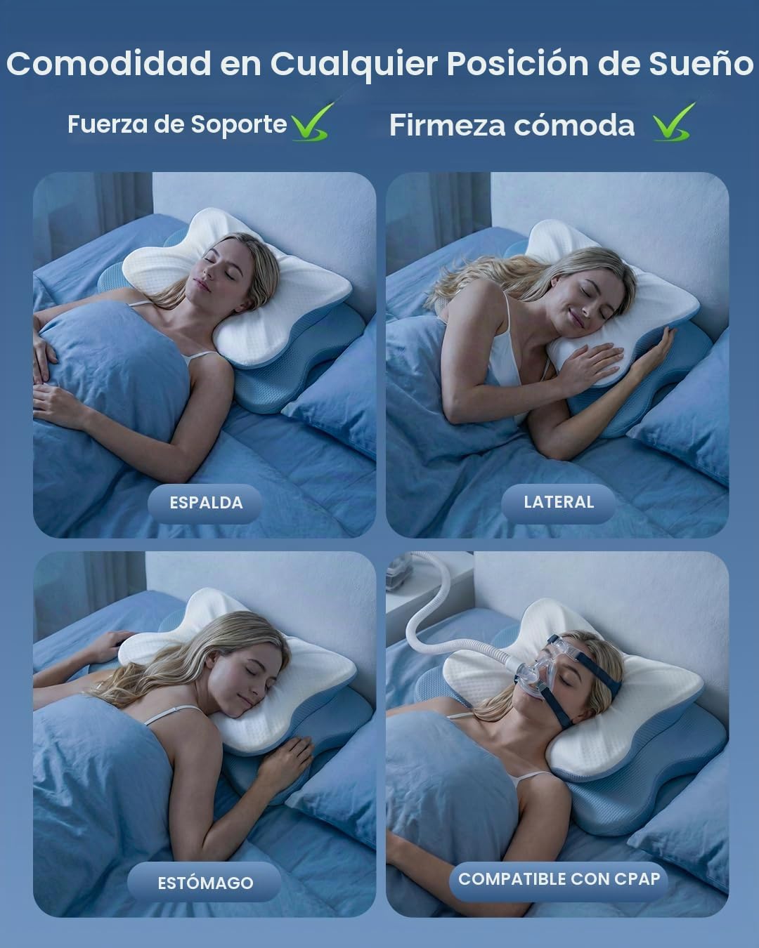 Almohada cervical para aliviar el dolor de cuello, almohada de cont...