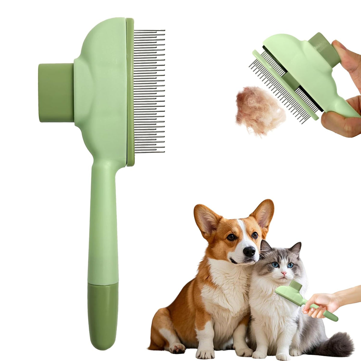 KHQBG Cepillo de pelo de gato y cepillo para perros, cepillo de des...