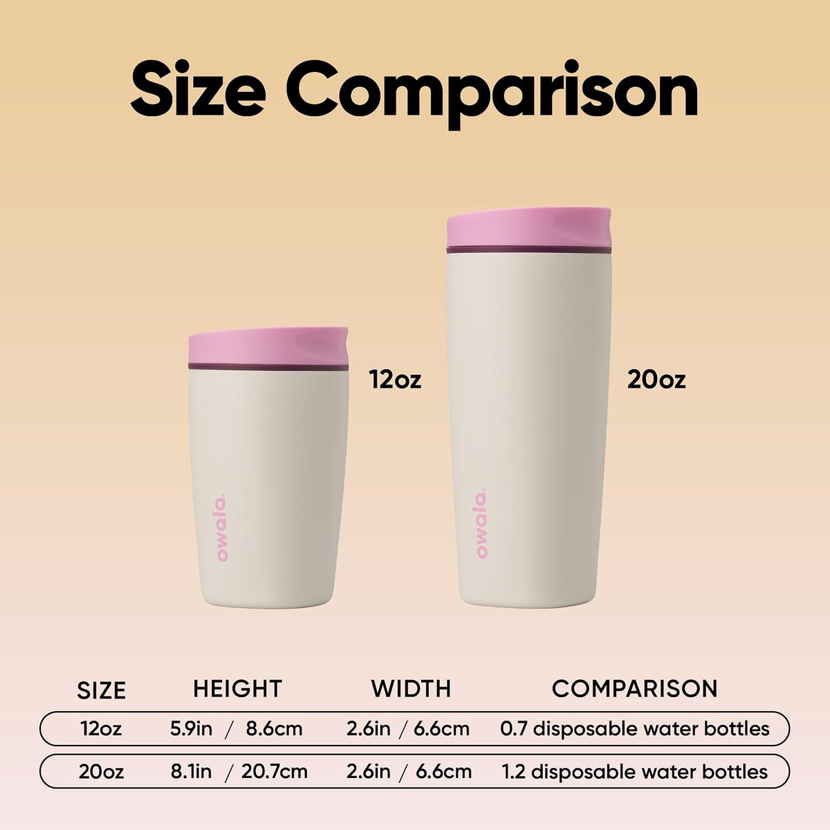 Owala SmoothSip Slider - Vaso de café aislado de acero inoxidable,...