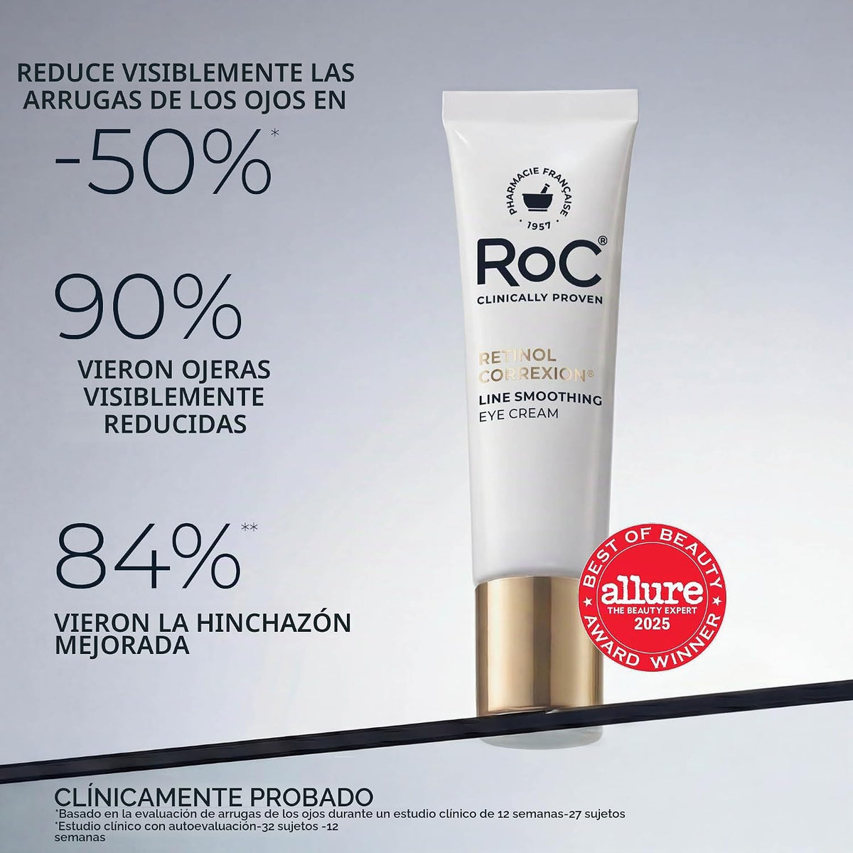 RoC Retinol Correxion - Crema para ojeras e hinchazón, 0.50z | Trat...