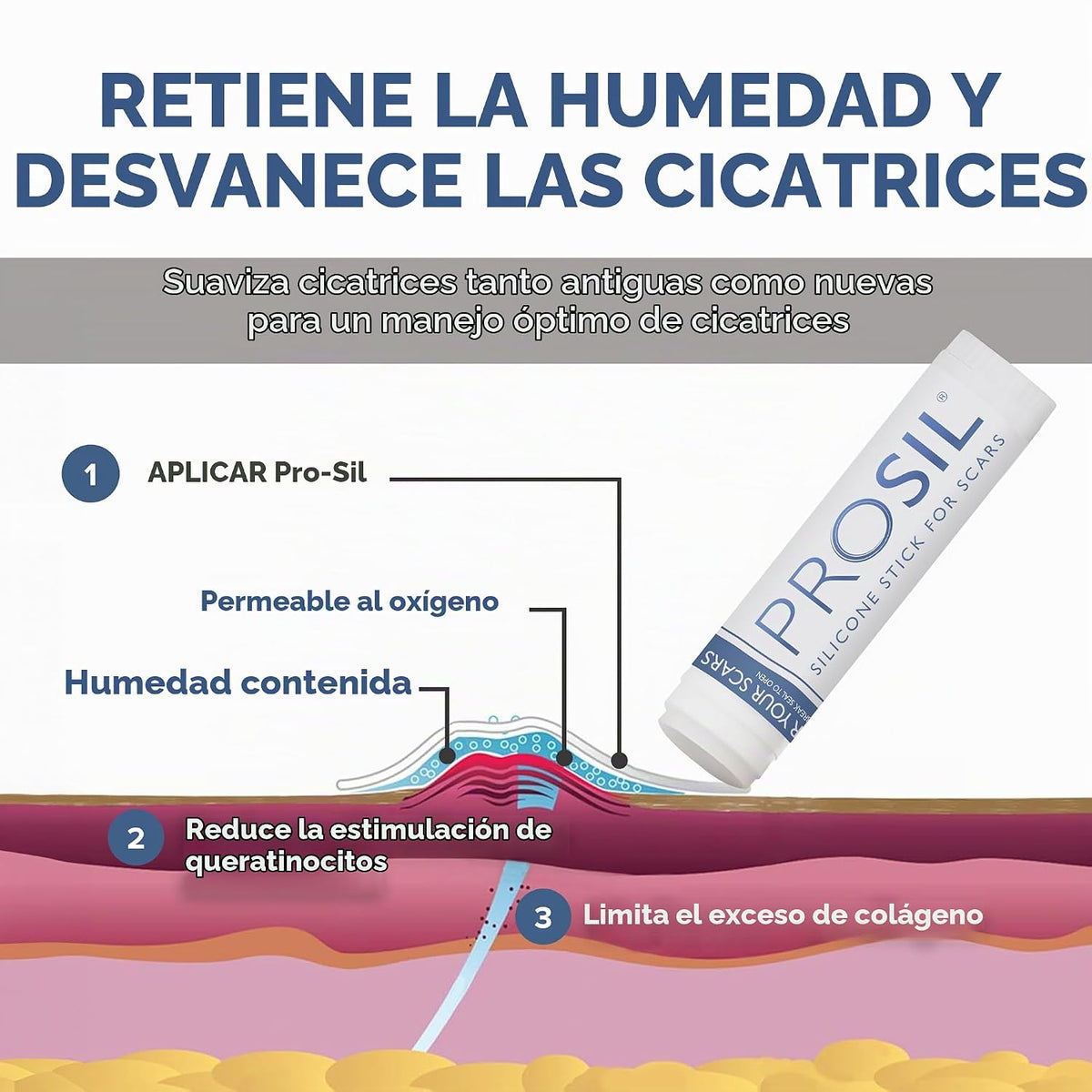 Biodermis Pro-SIL - Barra de gel de silicona para cicatrices, cuida...