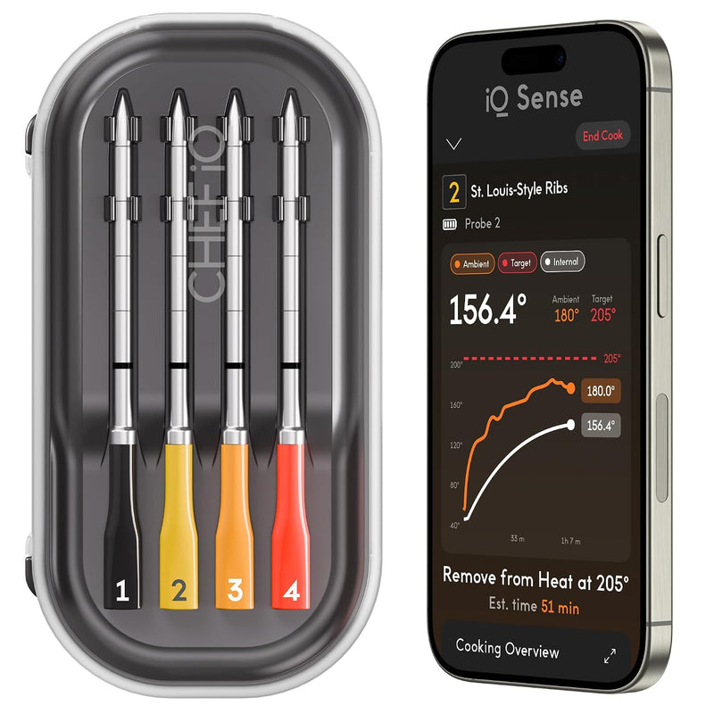 Chef iQ Sense | Termómetro inalámbrico inteligente para carne | 4 s...