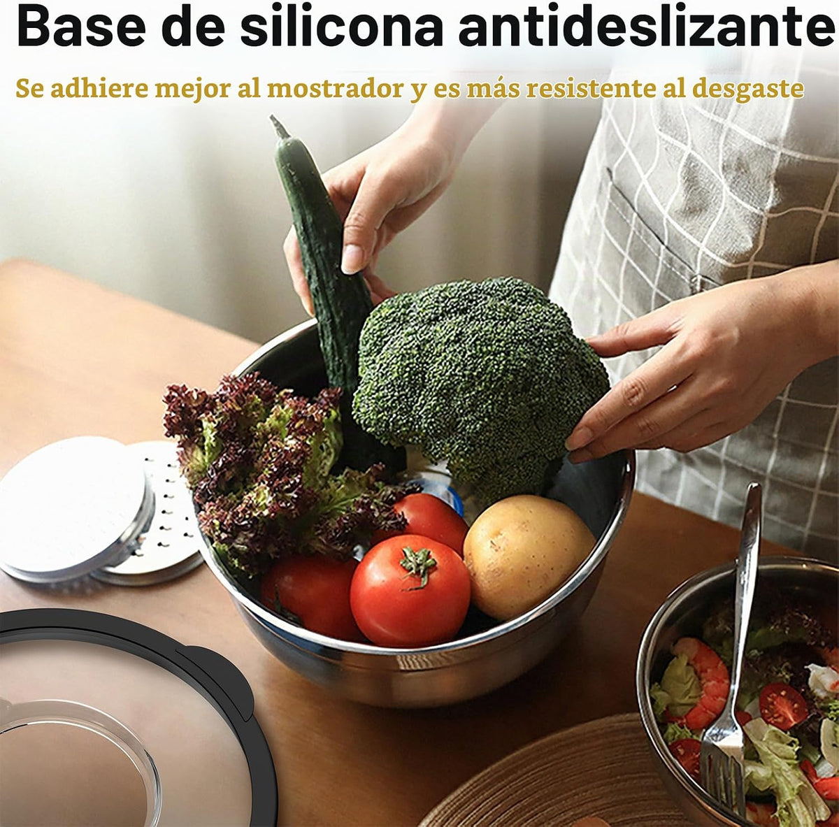 Juego de cuencos para mezclar con tapas - Tapas antideslizantes, he...