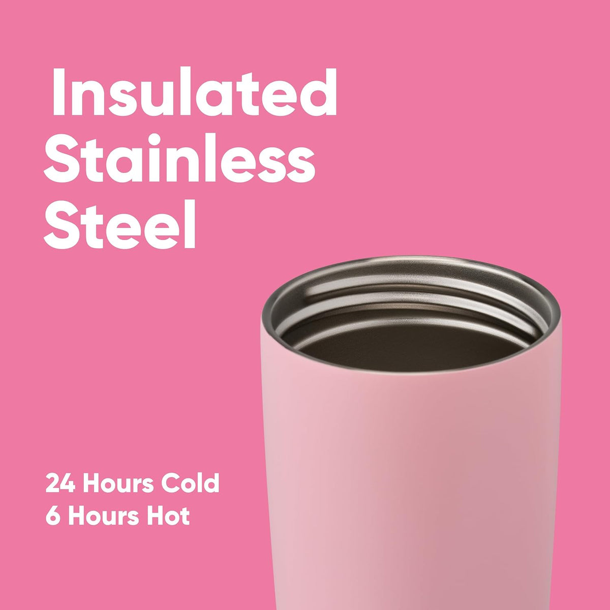 Owala SmoothSip Slider - Vaso de café aislado de acero inoxidable,...
