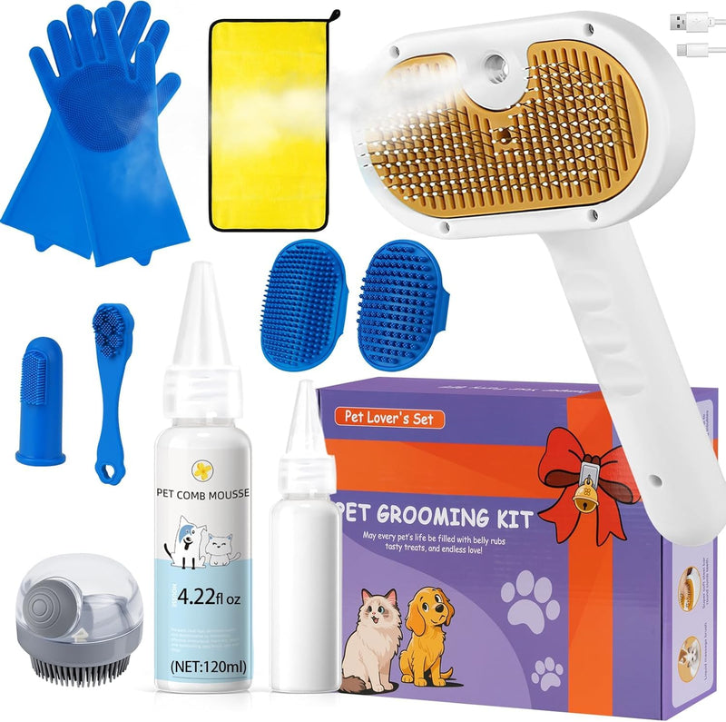 Cepillo de vapor para mascotas para perros y gatos, suministros de...