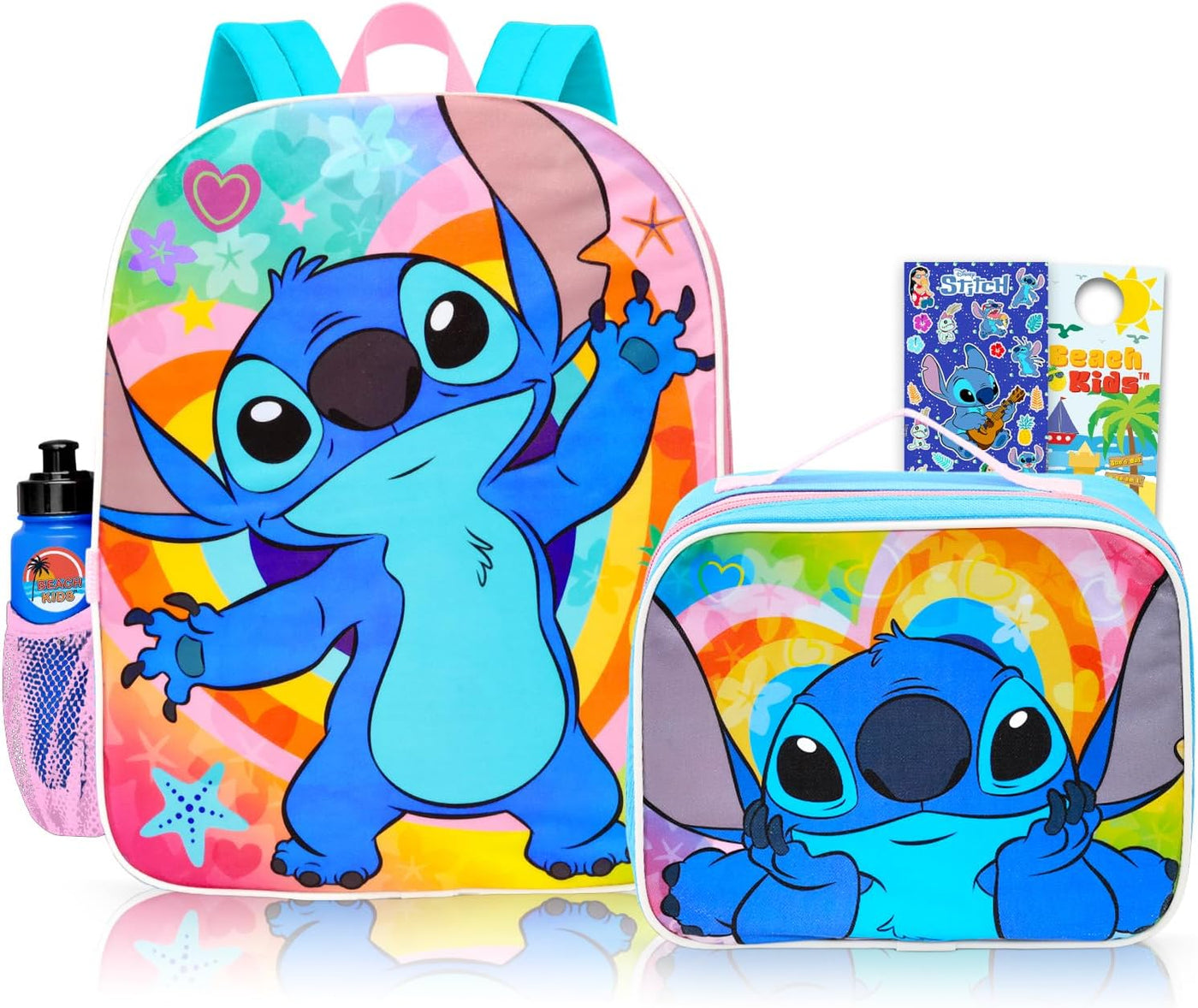 Mochila Stitch con juego de lonchera para niños, paquete escolar, m...