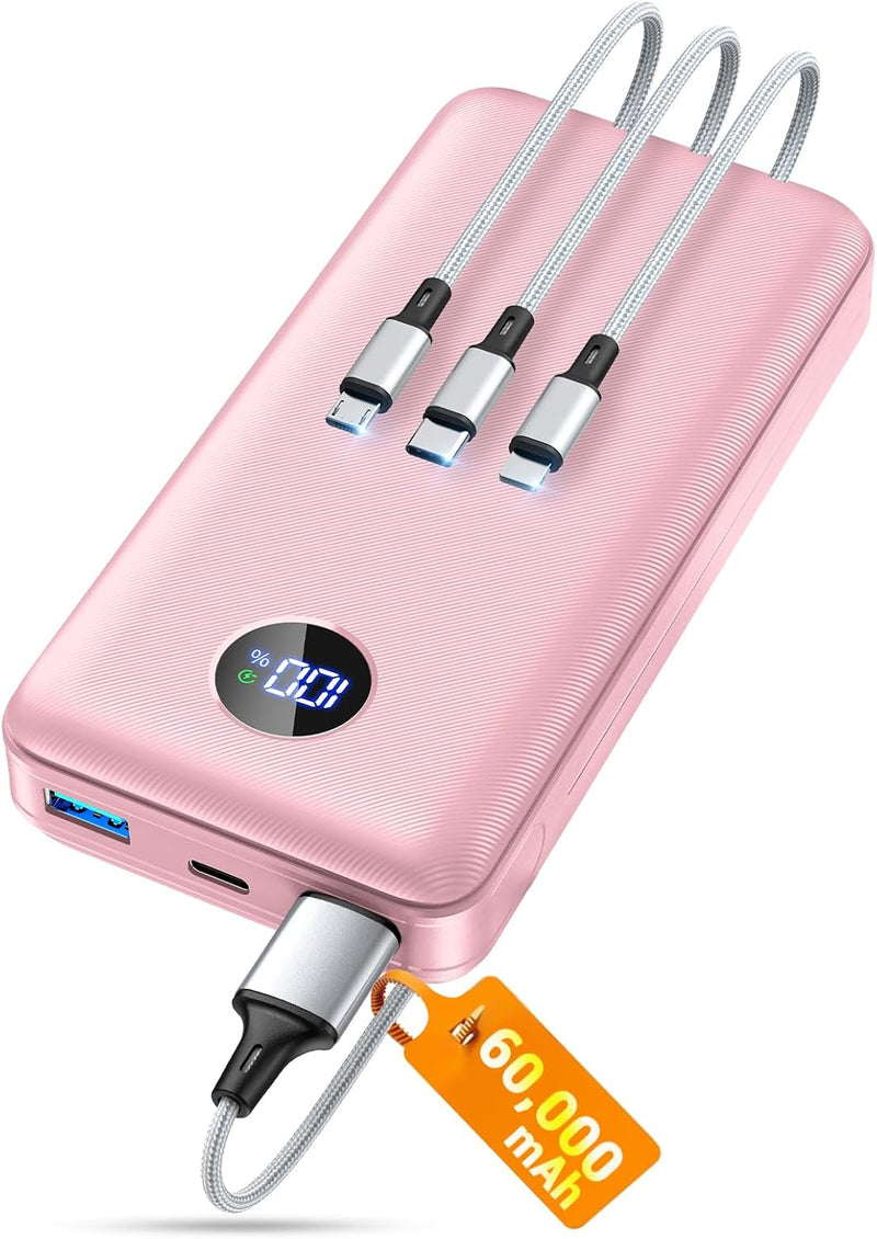 ZZI Cargador portátil Power Bank 60000mAh, 22.5W PD Paquete de bate...