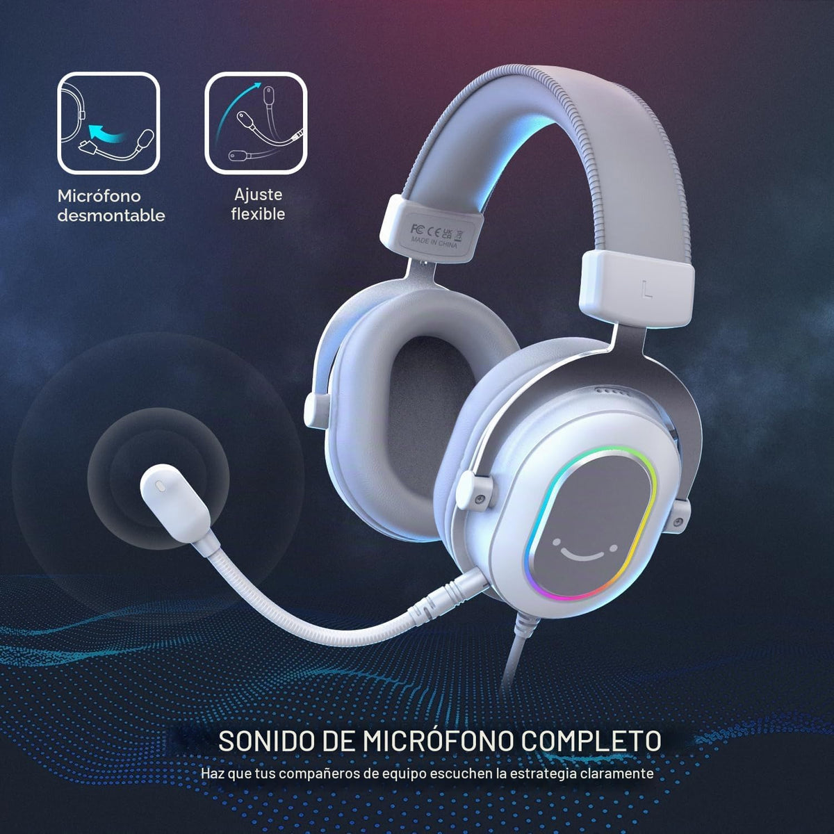 FIFINE Auriculares USB H6W para juegos, auriculares con cable con m...