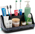 GFWARE Soporte de cepillo de dientes negro de mármol para baños | S...