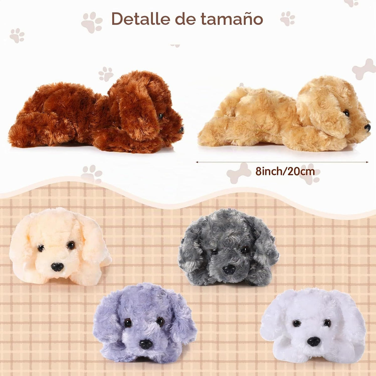 Harrycle Juego de 6 almohadas de felpa suave de 8 pulgadas para per...
