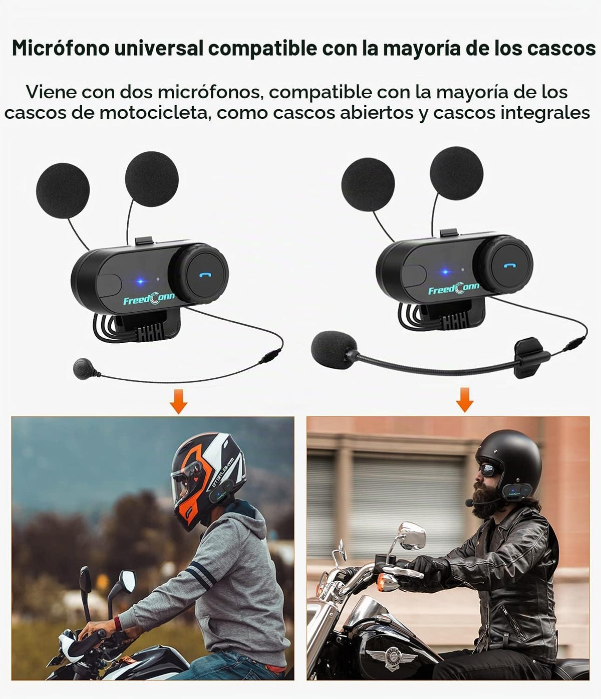 FreedConn TCOM VB - Auriculares Bluetooth para motocicleta, sistema...