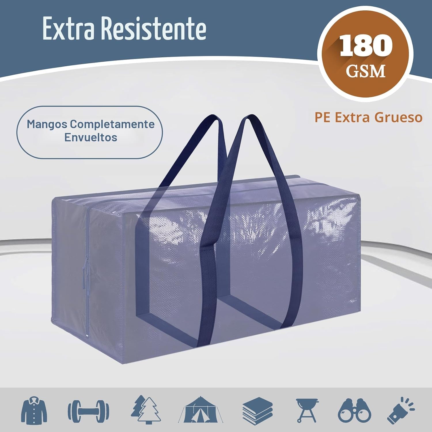 Paquete de 6 bolsas de mudanza grandes extra resistentes con cremal...