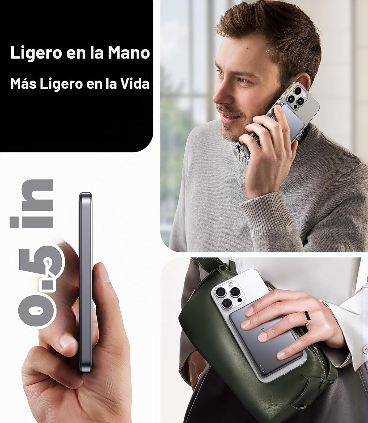 TORRAS MiniMag Power Bank, cargador portátil magnético ultrafino de...