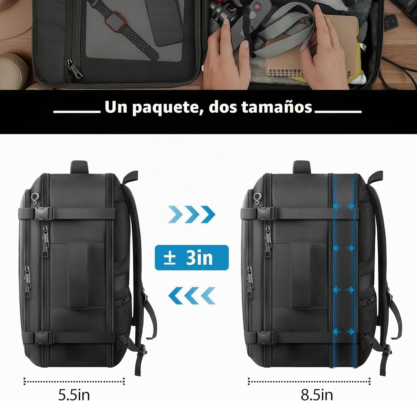 Mochila de viaje con garantía de por vida, mochila de transporte ex...