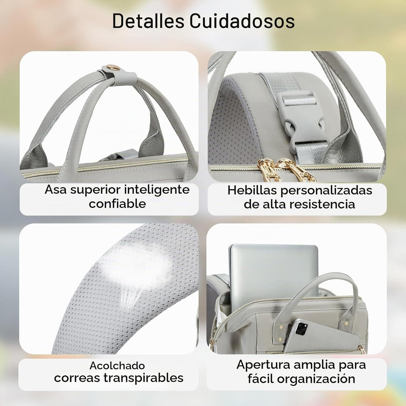 AIJIEKE Bolsa de pañales, mochila grande para pañales de bebé de ap...