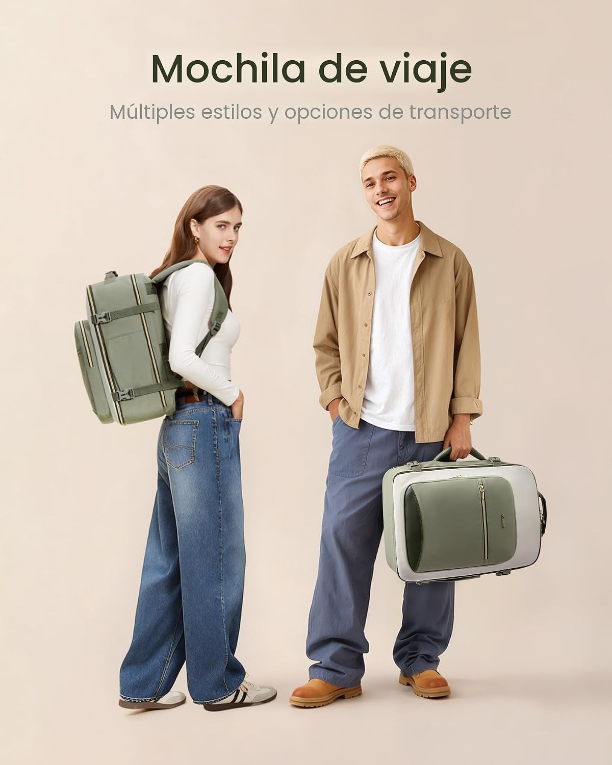 LOVEVOOK Mochila de viaje de 40 L para mujeres y hombres, equipaje...