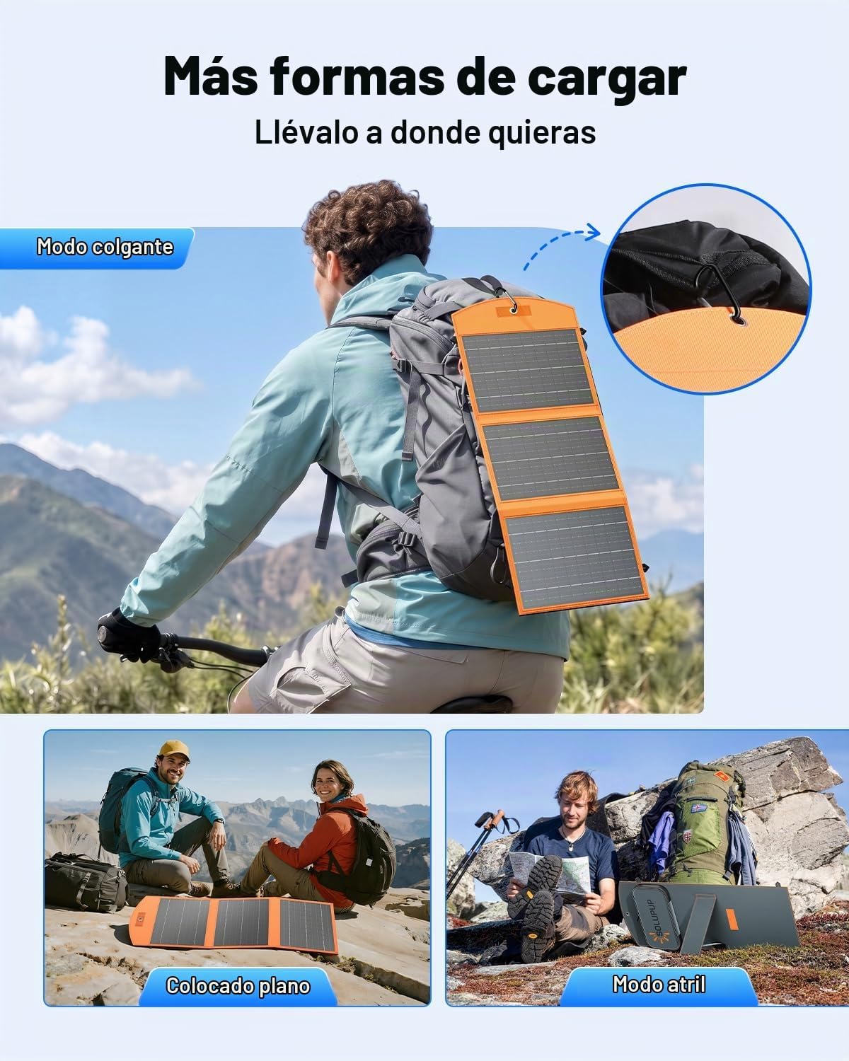 SOLUPUP Paneles Solares 30W Portátiles Plegables Cargador Solar con...