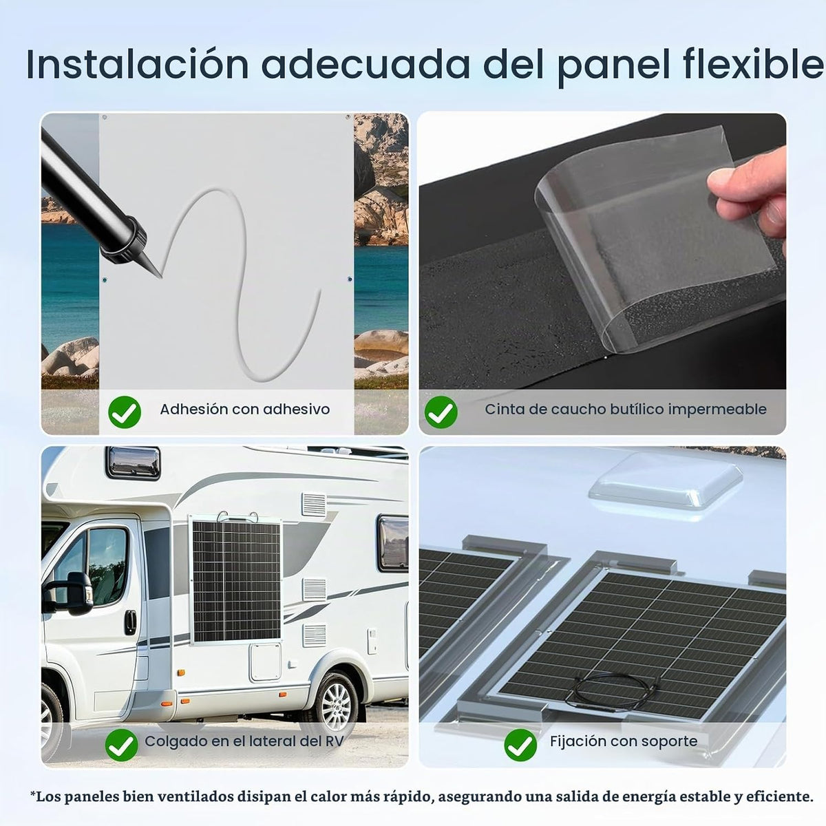 ECO-WORTHY - 2 paneles solares flexibles de 130 W (260 W) 18BB, 25%...
