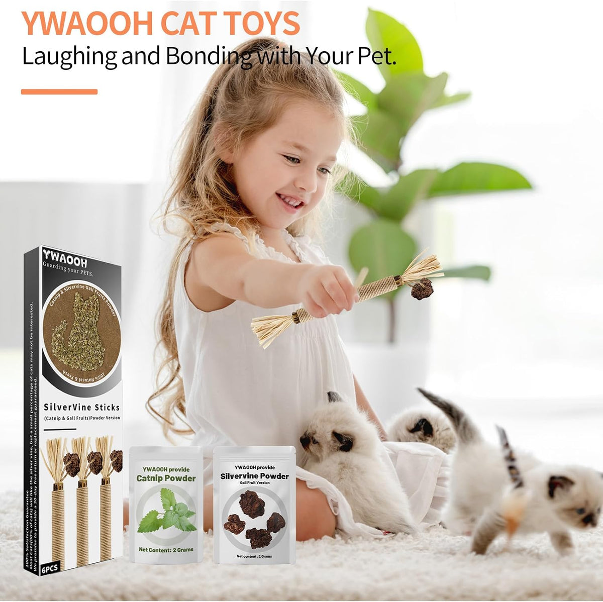 YWAOOH Juguetes para gatos | 6 palitos masticables de matatabi y 1...