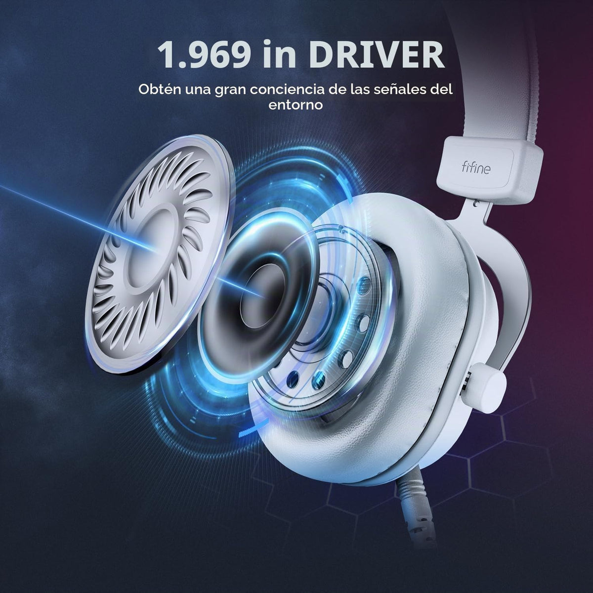 FIFINE Auriculares USB H6W para juegos, auriculares con cable con m...