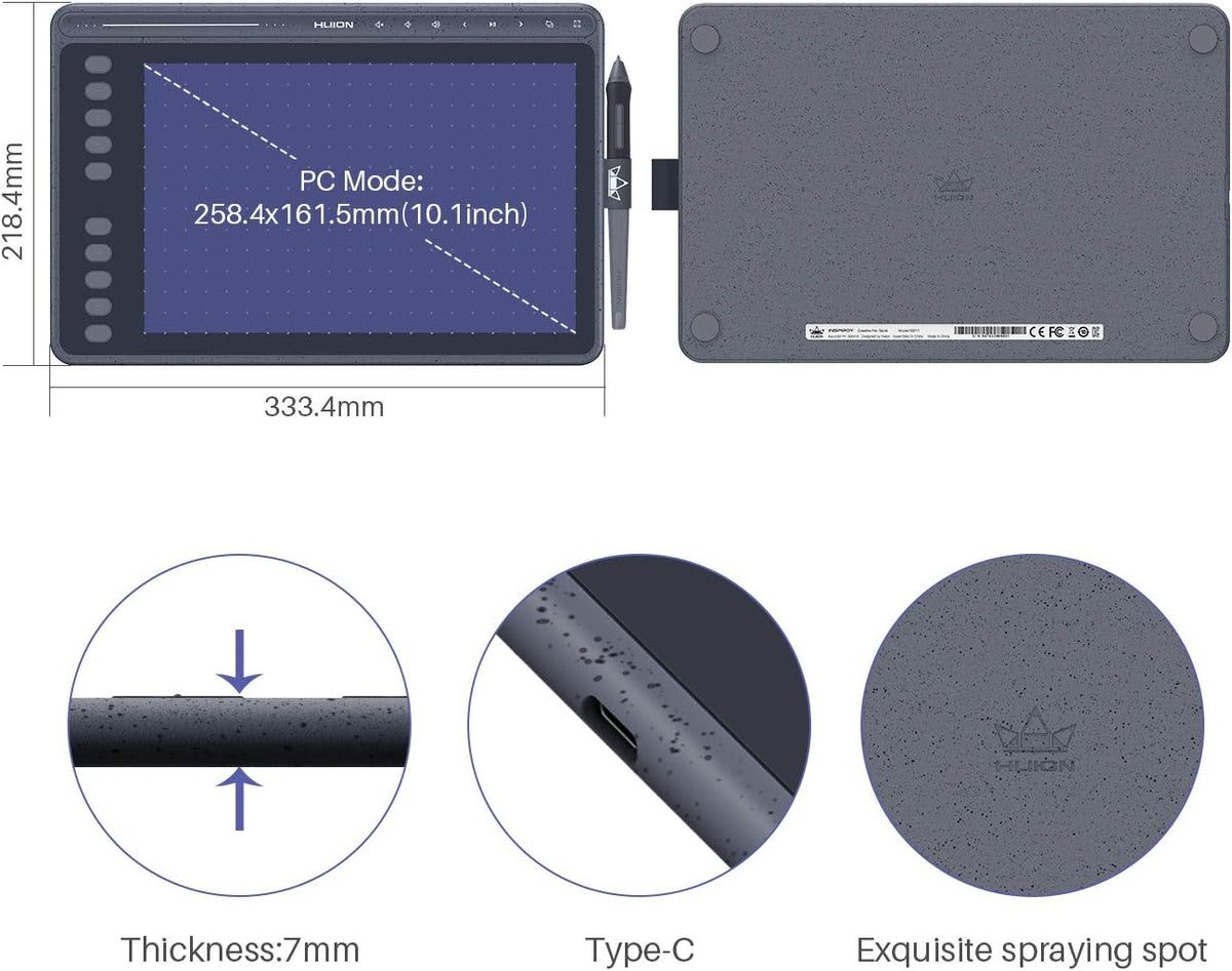 HUION HS611 Tableta de dibujo 8192 Tableta gráfica de presión con 1...