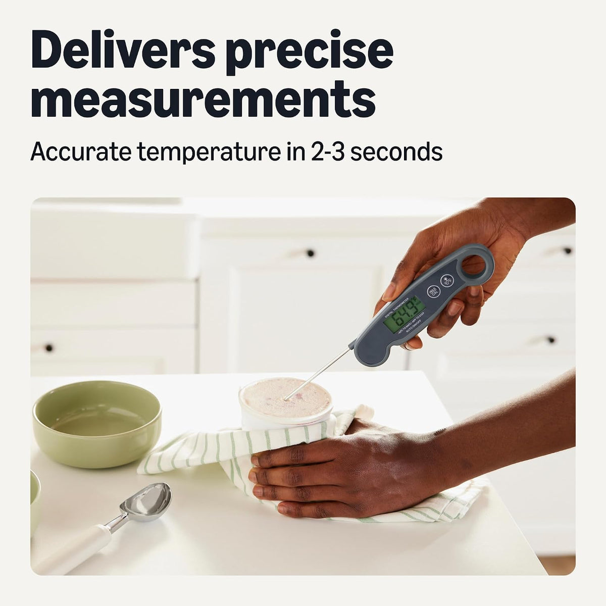 Amazon Basics Termómetro digital para carne de lectura instantánea,...