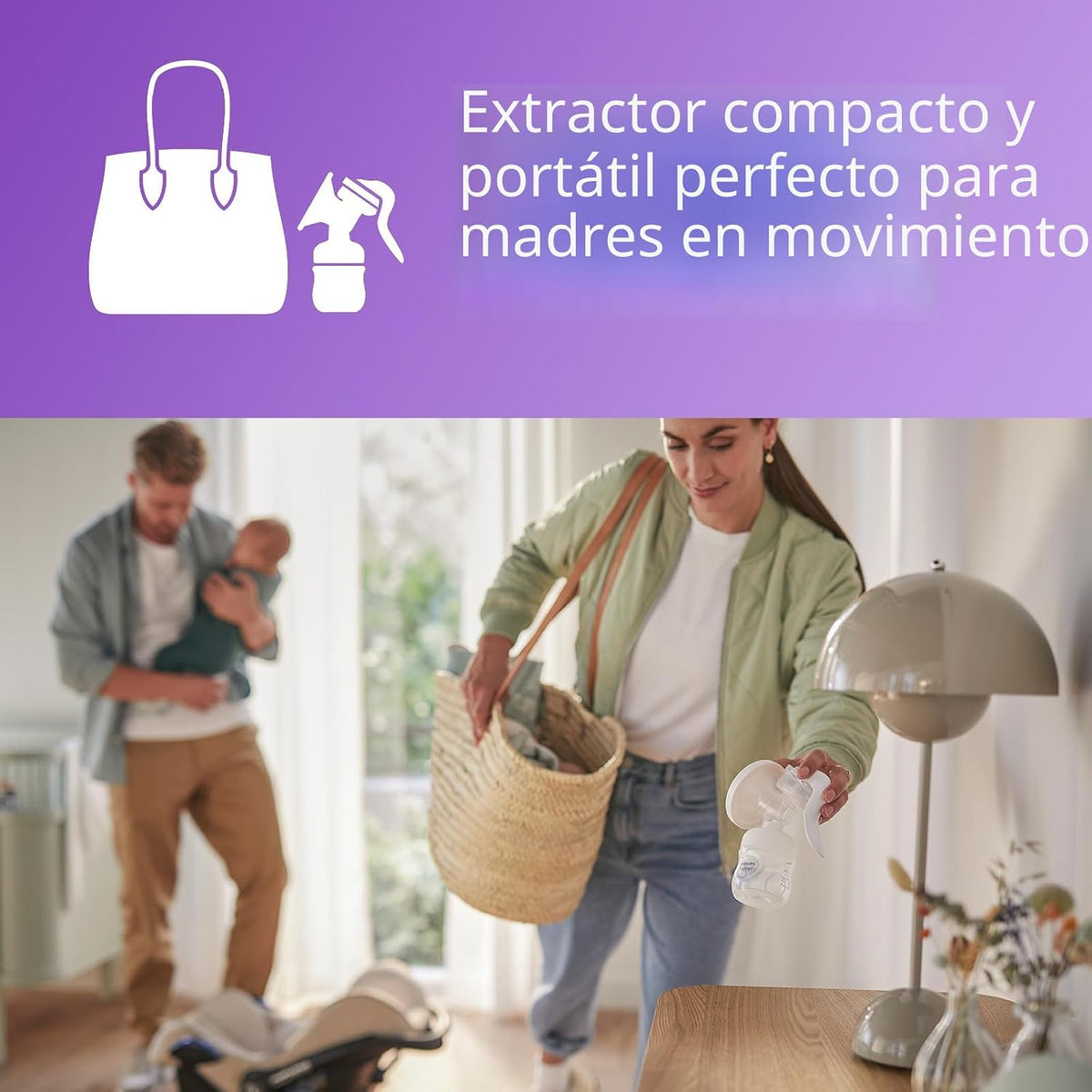 Philips Avent Extractor de leche manual, bombeo fácil con tecnologí...
