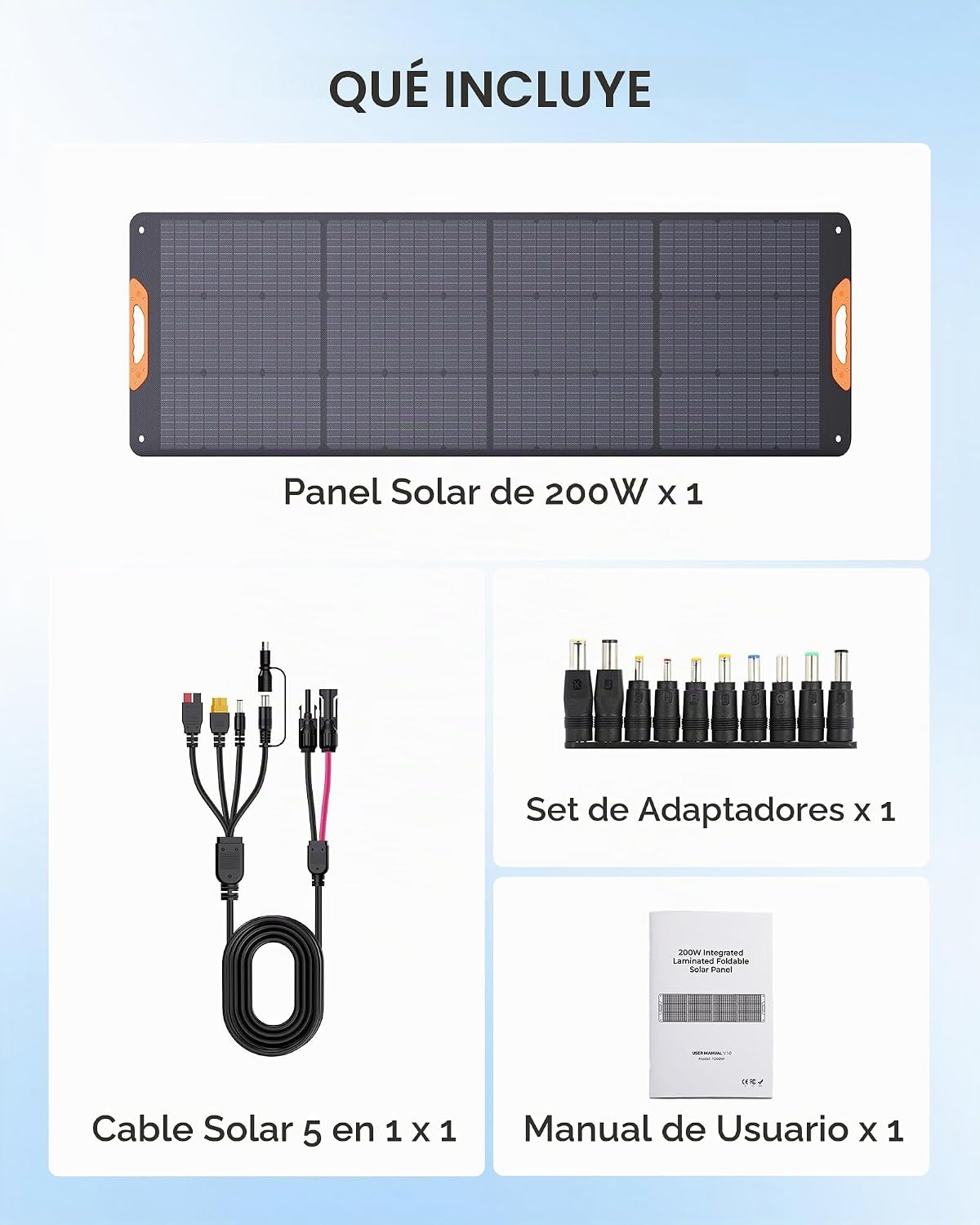 ZOUPW Panel solar portátil de 200W para central eléctrica | Panel s...