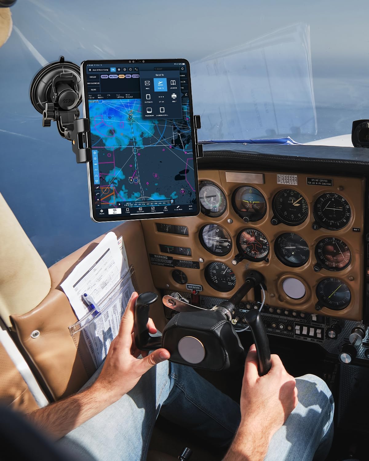 YOOZ Soporte para tablet de cabina de aviación con ventosa [ventosa...