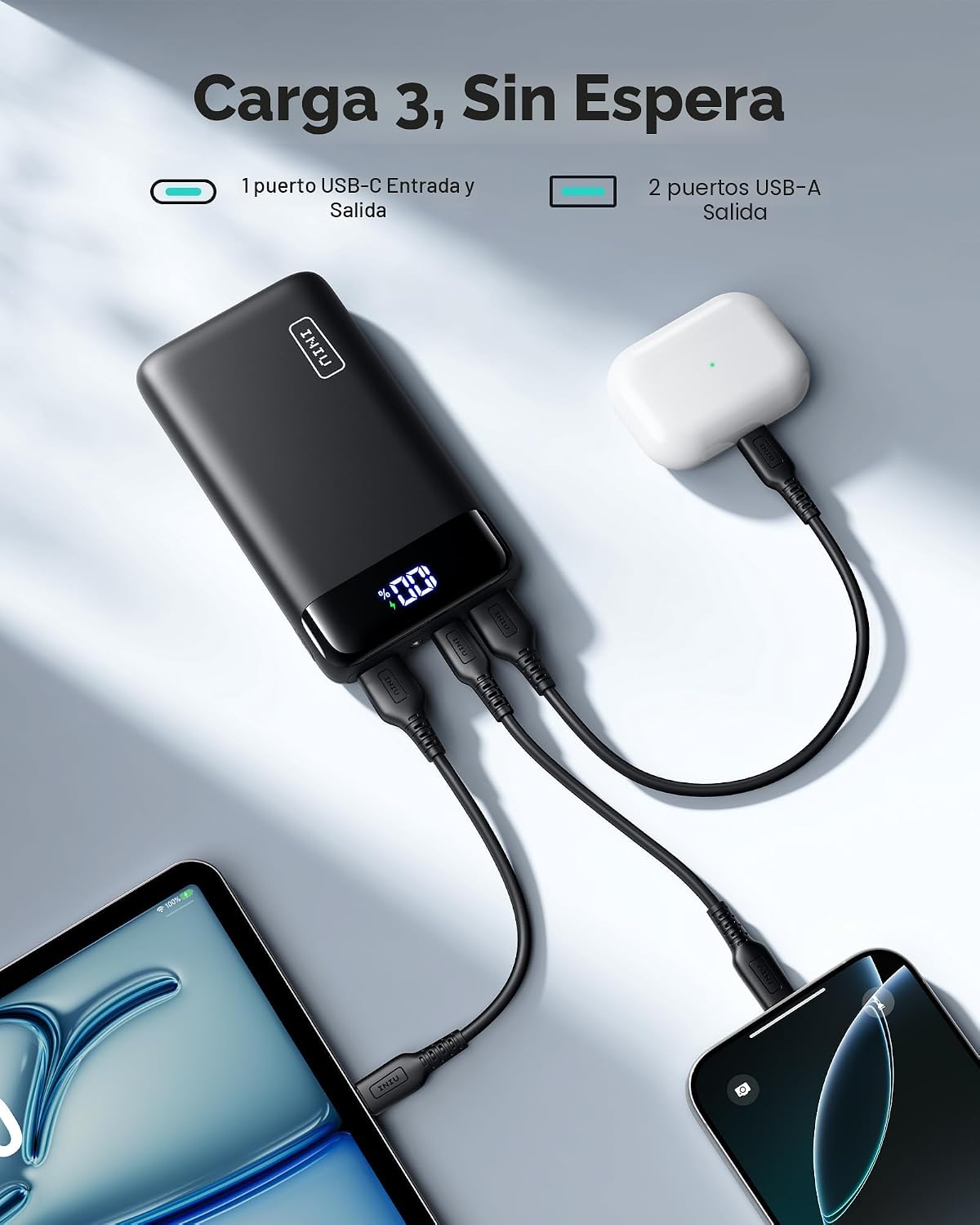INIU cargador portátil 20000mAh, banco de carga rápida compacto del...