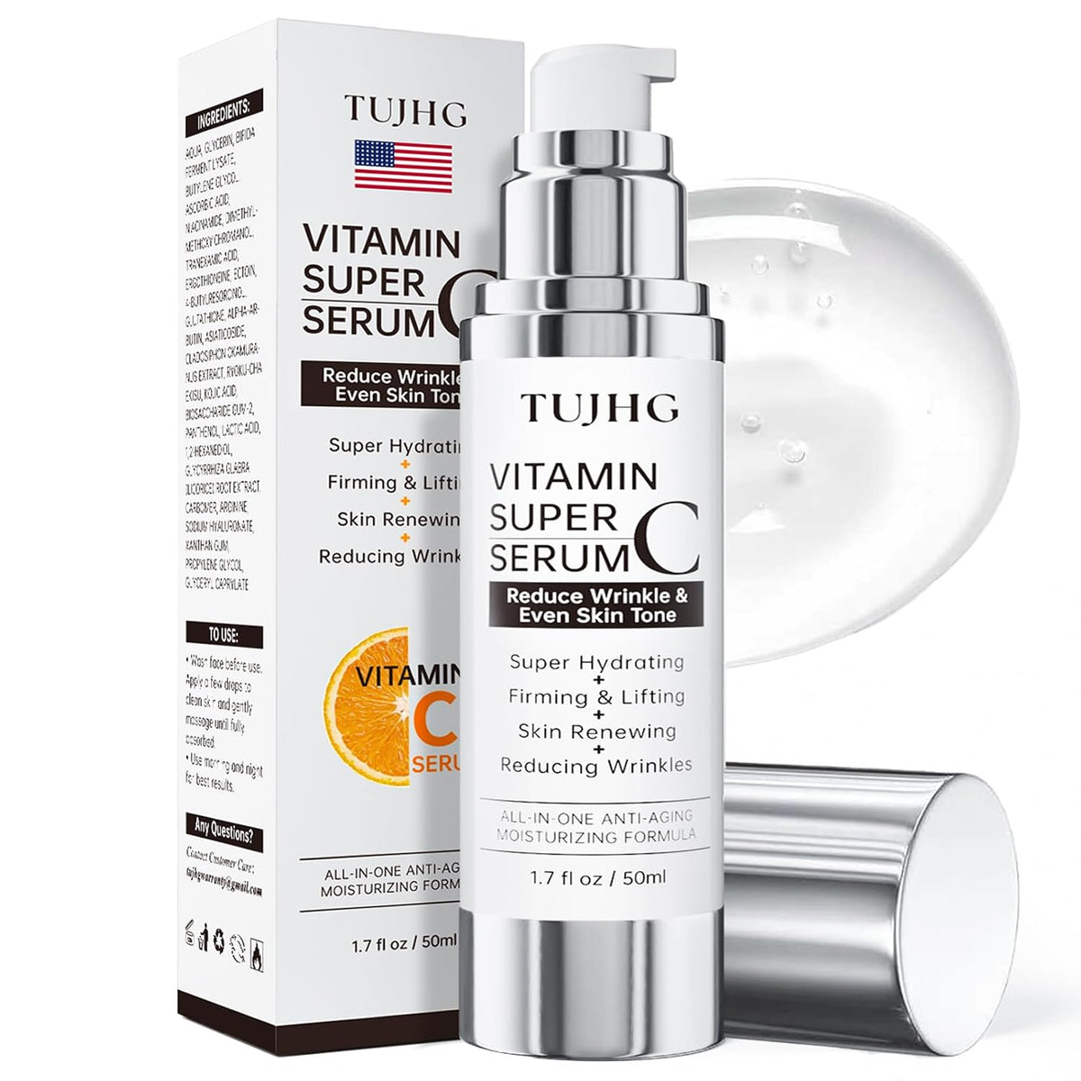 Suero de retinol de vitamina C para cara, iluminador y antienvejeci...