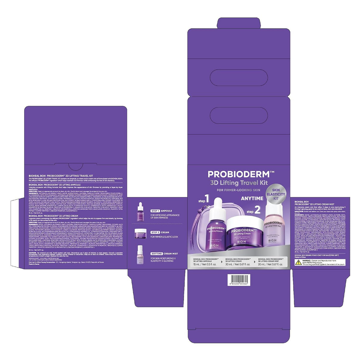 BIOHEAL BOH Probioderm 3D Lifting - Kit de cuidado de la piel de ta...