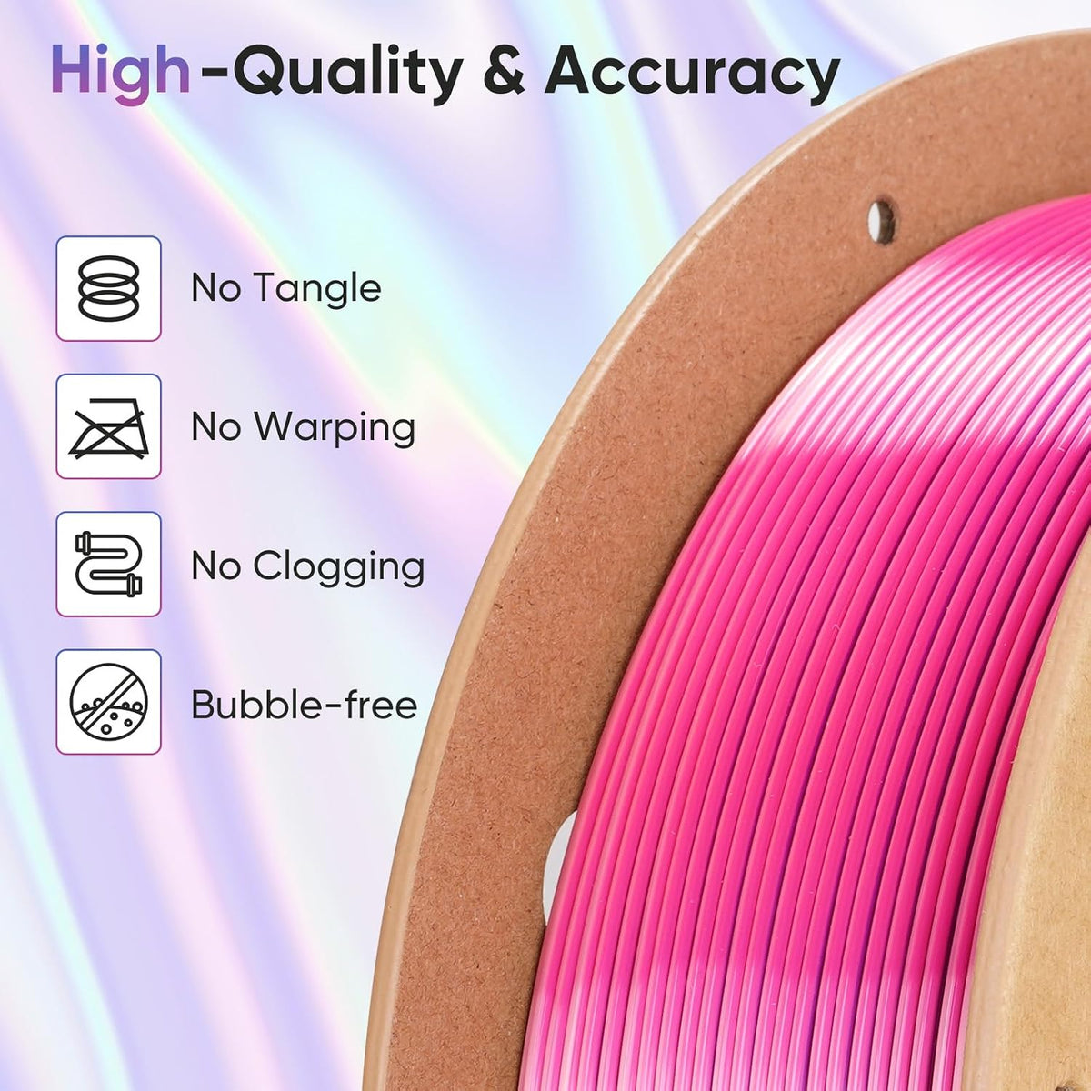 ERYONE HS Seda Cuádruple Color Filamento PLA para Impresora 3D 1.75...