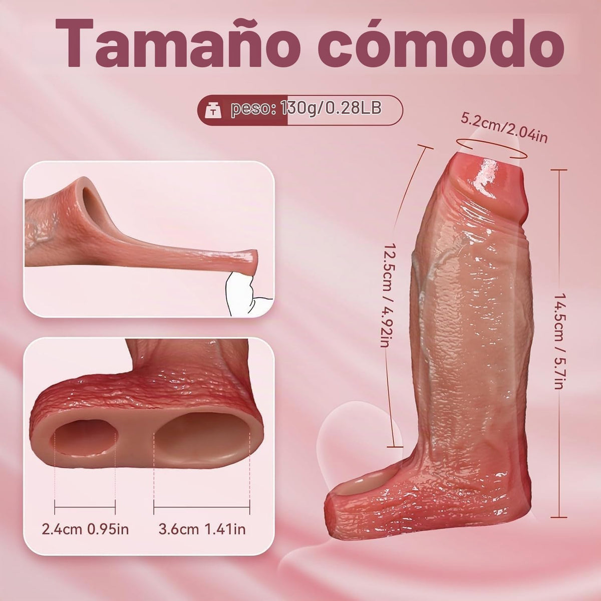 Extensor de manga para pene, extensor de pene, anillo de polla de 5...