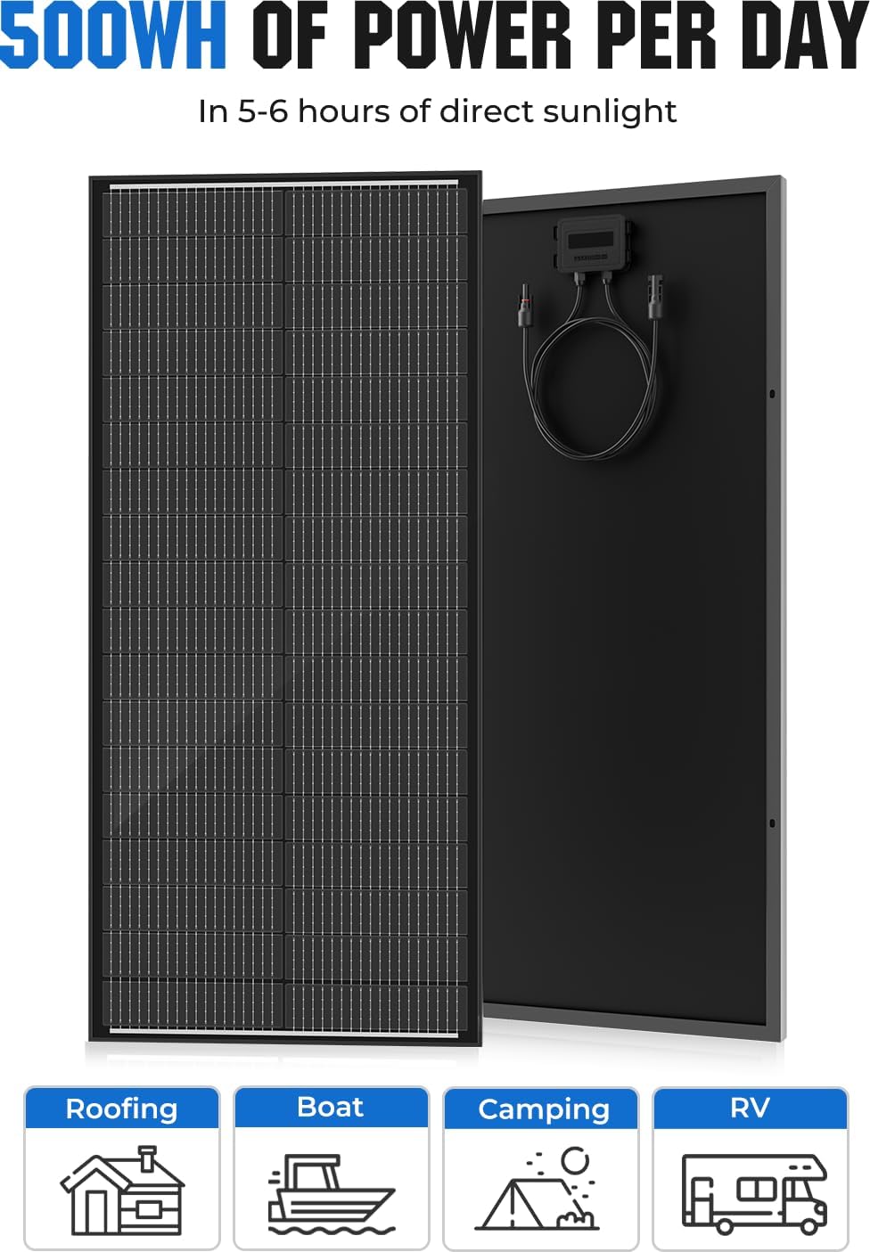 Rvpozwer Panel Solar de 18BB 100 Vatios, Panel Solar N-Type de 12V...