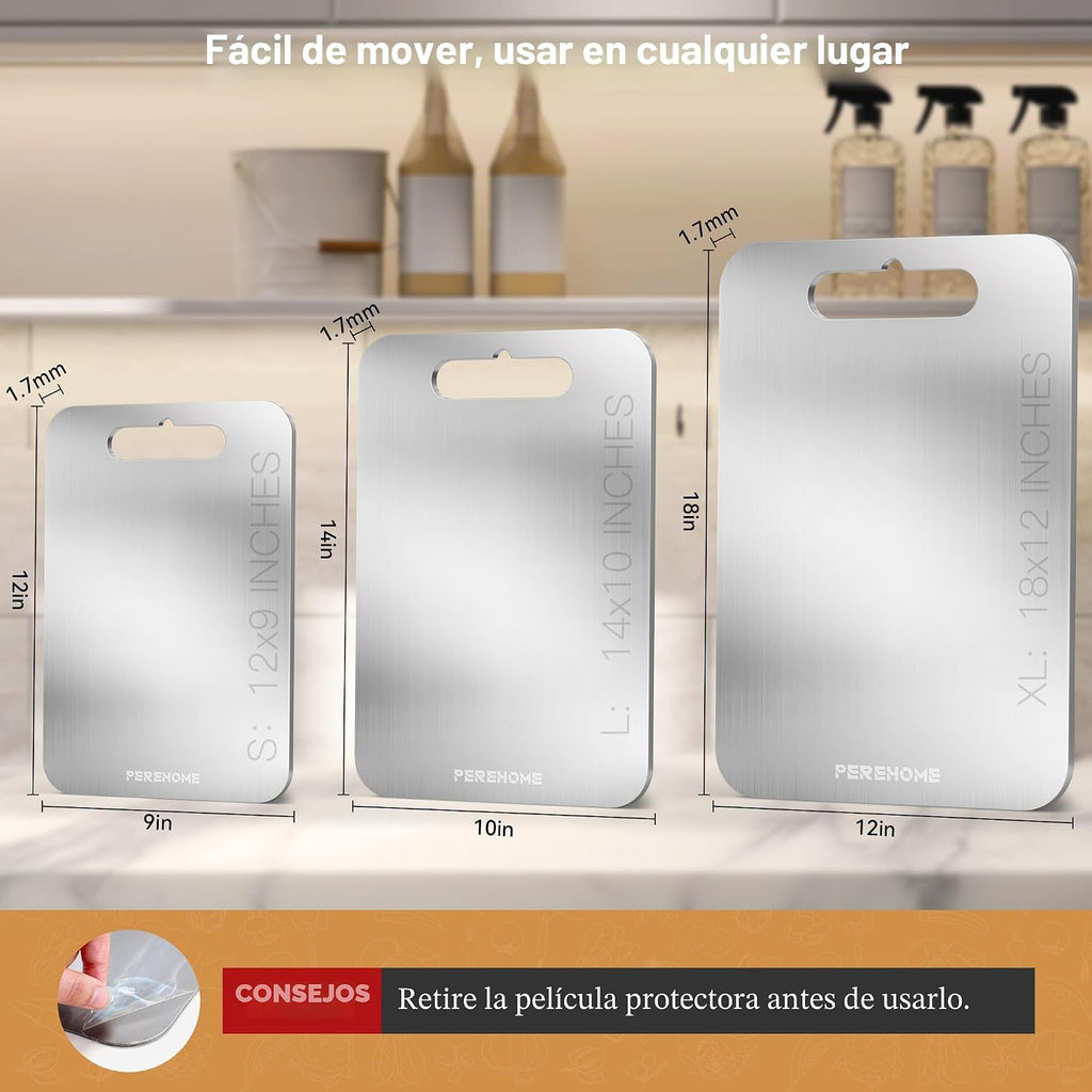 Juego de 3 tablas de cortar de titanio para cocina, tabla de cortar...