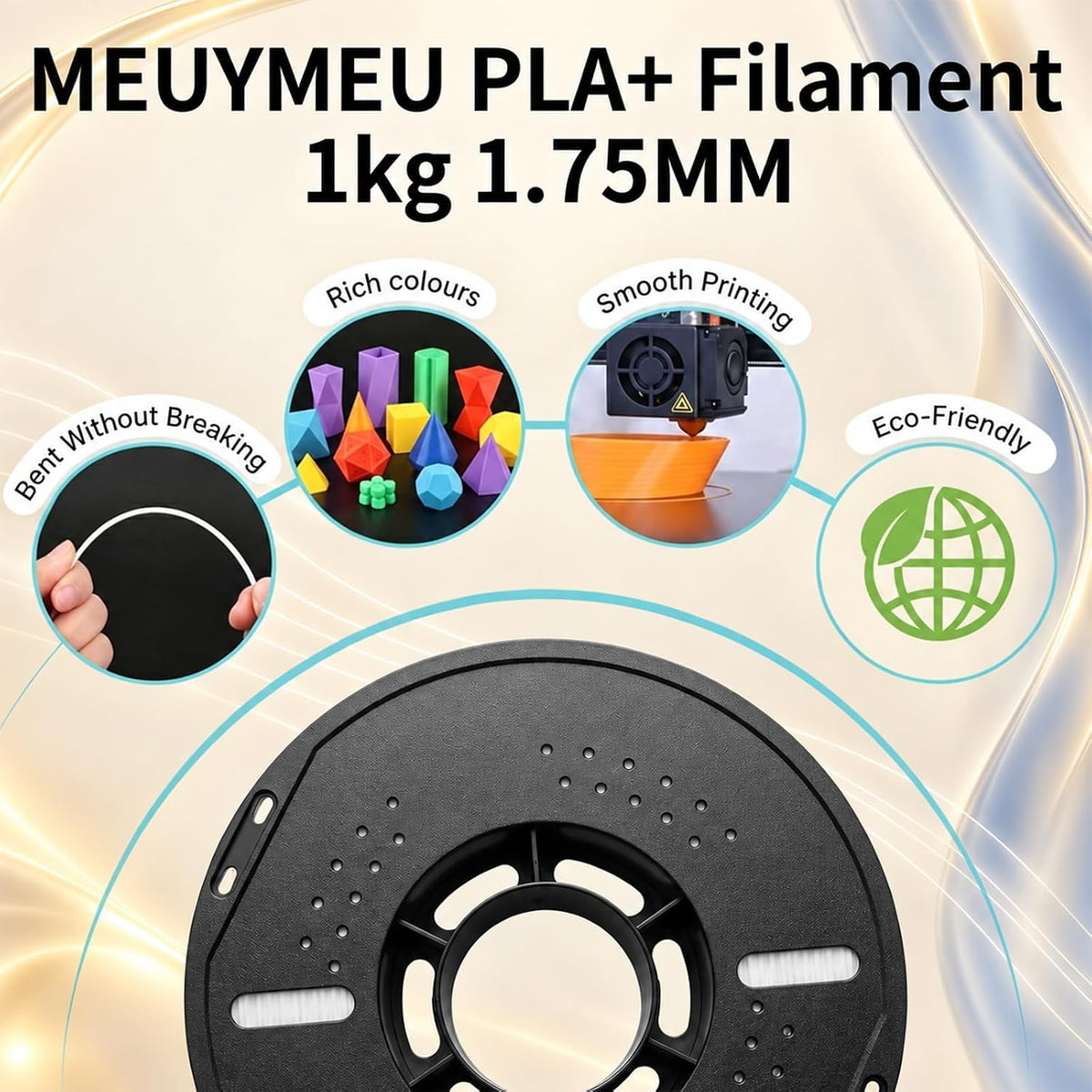 Meuymeu Paquete de filamentos PLA+ de 13.2 lbs, filamento de impres...