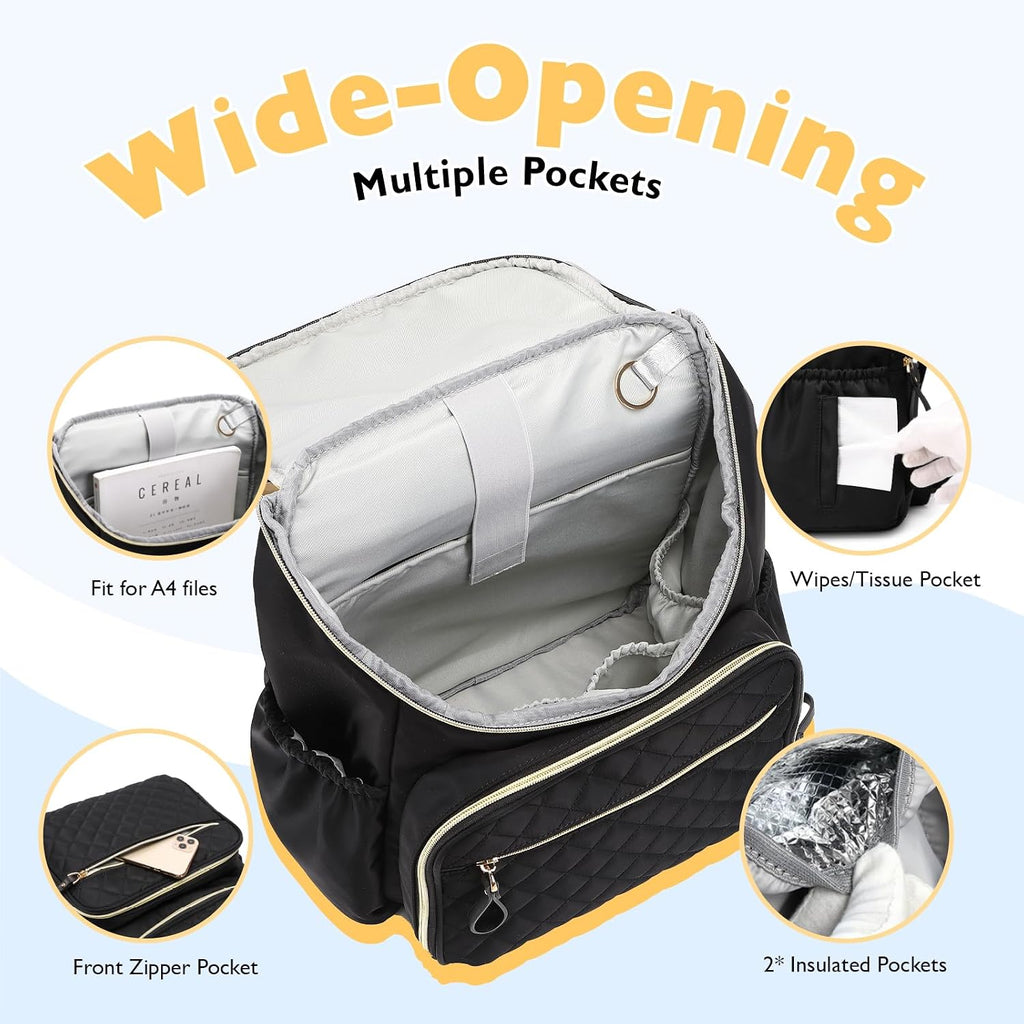 LORADI Mochila ligera para pañales, mediana | Clips para cochecito,...