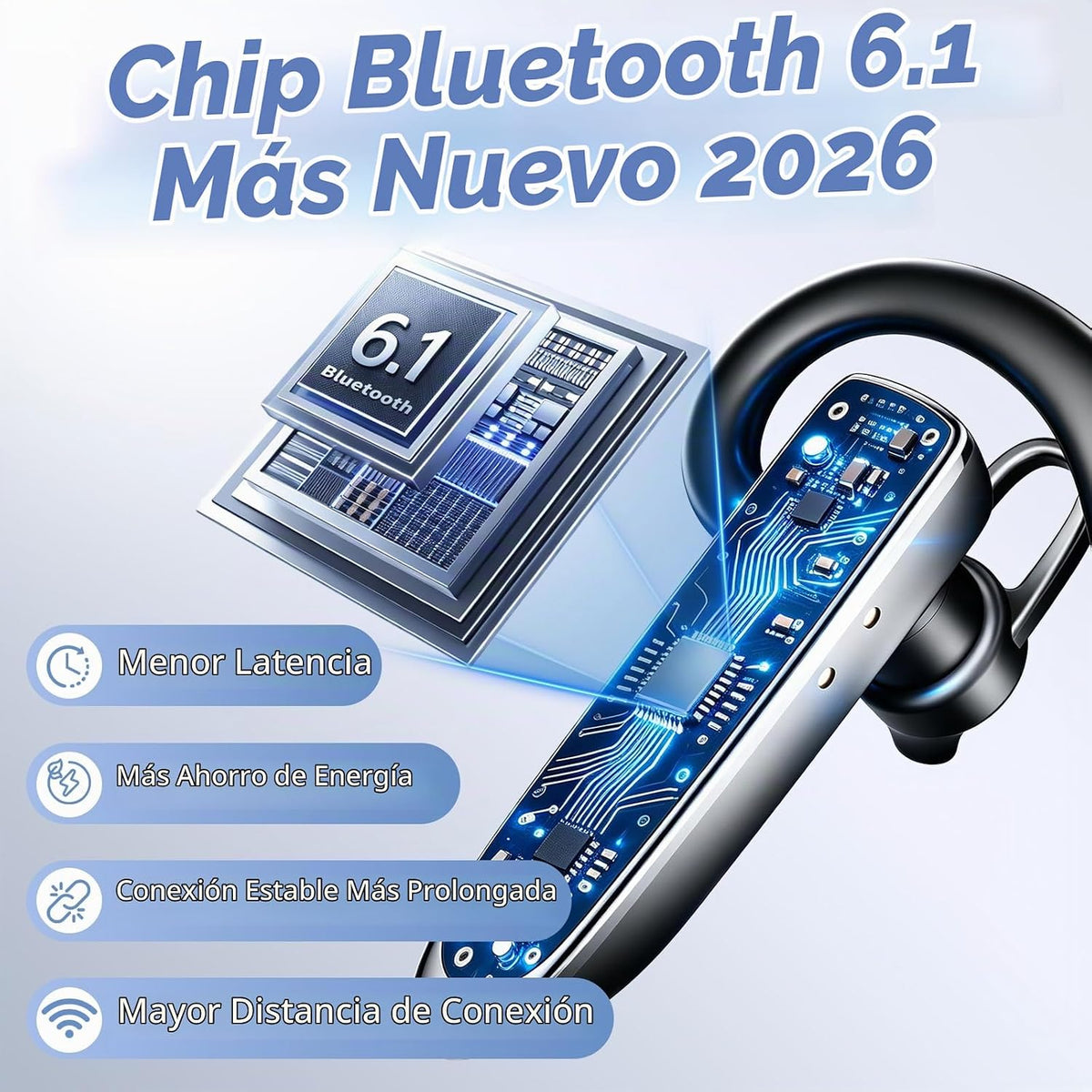 Xoruezls Auriculares Bluetooth 6.1, auricular inalámbrico con dongl...