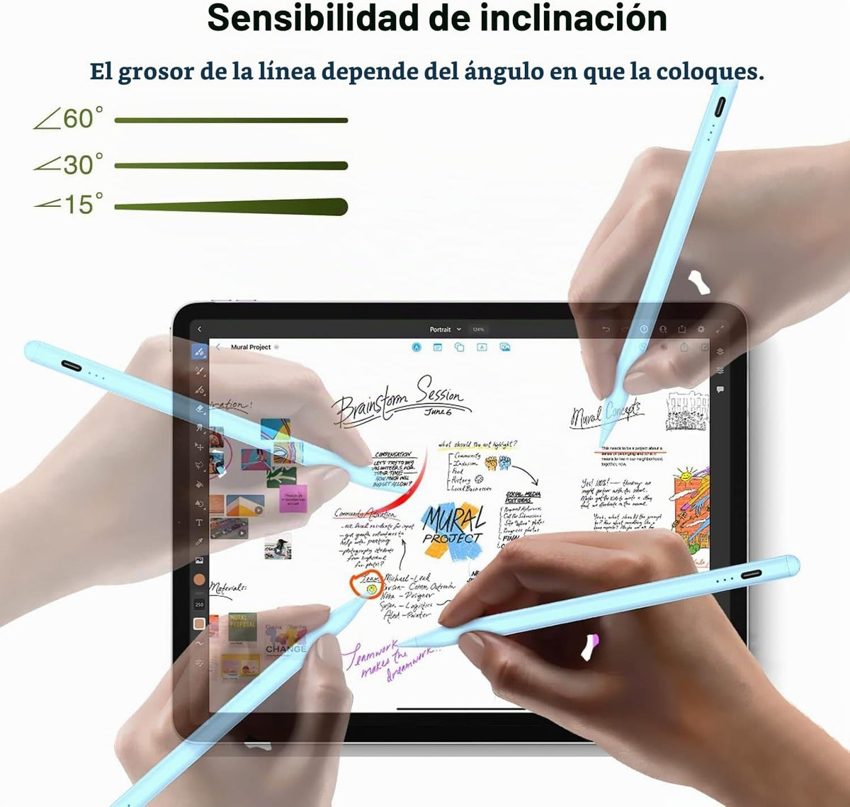 Lápiz capacitivo para iPad (2025-2018), sensibilidad a la inclinaci...