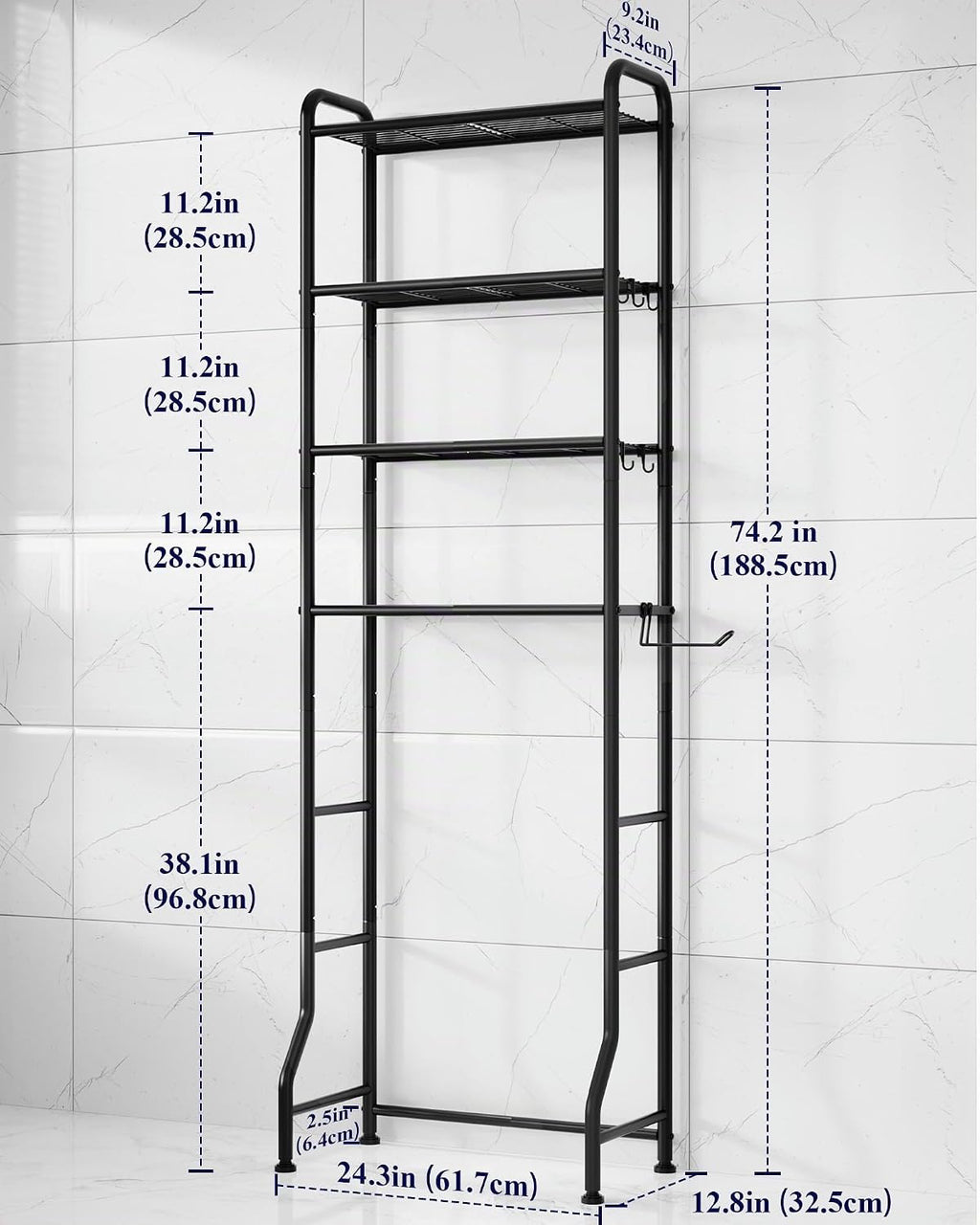 Kitsure Estante de almacenamiento sobre el inodoro, estante organiz...